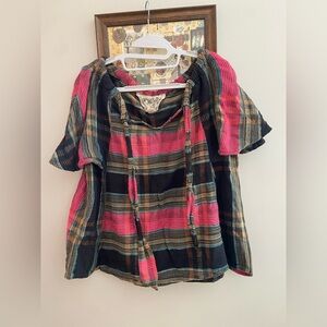 Ace & Jig tie front blouse in Raven medium